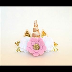 Unicorn felt flower headband
